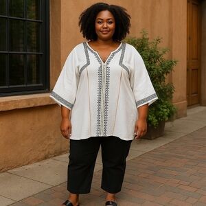 MBLM Embroidered Tunic Top – Size 3X